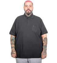 Mode XL Battal Beden Erkek Tshirt Polo Yaka Cepli Klasik Pike 20552 Antrasit
