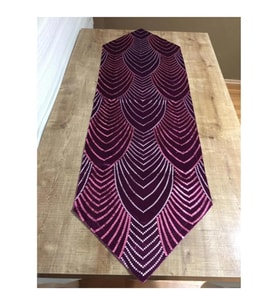 Sahra Kadife Pul İşlemeli Mor Runner 40*140 cm  - 554 (Standart)