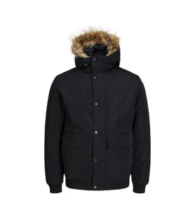 Jack & Jones Jjchamp Bomber Siyah Erkek Kapüşonlu Mont - 12236822