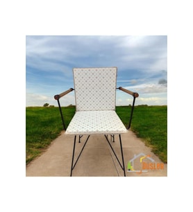 Geometrik Desenli Bej Sandalye Minderi 40*80