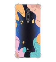 Xiaomi Mi 9T Pro Köşe Korumalı Antişok Kapak Karışık Renkler Tasarımlı Şeffaf Silikon Kılıf