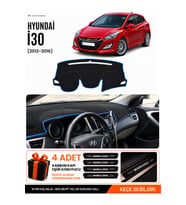 HYUNDAİ İ30 (2012-2016) Uyumlu Torpido Örtüsü Torpido Kılıfı - Siyah Mavi