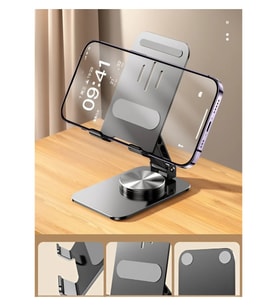 K18 Metal Masaüstü Telefon Tutucu Tablet Standı Katlanabilir 360 Derece Dönen Ayarlanabilir Stand