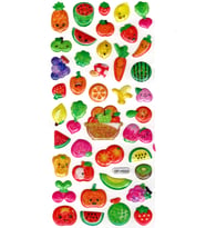 Işıltılı Sticker Kabartmalı Stiker Defter Planlayıcı Etiket (Dfh023)-18x9cm - Sebze Meyve