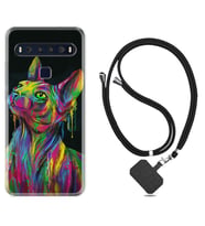 TCL 10L 10 Plus 10SE 20E 20SE 30 L7 Kılıf Boyun Askılı Silikon Color Cat 1754