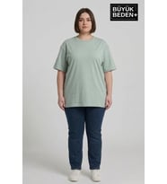Büyük Beden Kadın Basic Tişört – Pamuklu Düz T-Shirt 3XL-6XL SPR26BTSK510