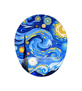 Van Gogh Starry Night Bilek Destekli Kaymaz Buruşmaz Kırılmaz Mouse Pad