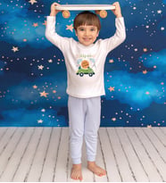 Pia Baby GL2022 İsme Özel Çocuk Pijama Takımı 1-8 Yaş (Mavi)