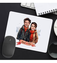 Sevgiliye Hediye Kişiye Özel Aralık Ayında Aşk Karikatürlü Mousepad