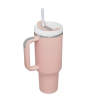 316 L Çelik 1,2 L Pembe Pipetli El Termos Mug (SIZDIRMAZLIK YOK) cin856pm