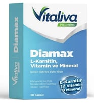 Vitaliva Vitamins Diamax L-Karnitin, Multivitamin ve Mineral Içeren Takviye Edici Gıda