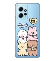 Redmi Note 12 4G Uyumlu Sevimli Ayıcıklar Desenli Şeffaf Telefon Kılıfı
