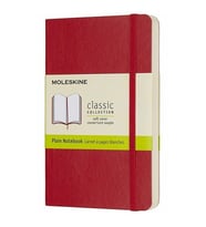 Moleskine Yumuşak Kapak Defter Kırmızı (Çizgisiz - 9x14)
