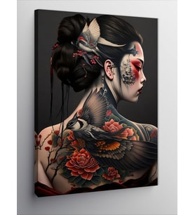 Kanvas Tablo Yakuza Japon Kadın
