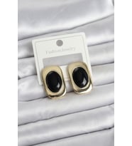 Siyah Renk Kare Model Vintage Kadın Küpe 5886 - HPSBYI8183-9881
