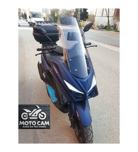 MOTOCAM Arora Max T Ön Cam 2022-2026 Model 55cm Füme Renkli 4mm KISA
