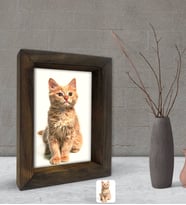 Evcil Dostunuza Özel Yağlıboya Dekoratif Doğal Masif Ahşap Çerçeve 15x20cm-1