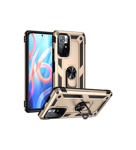 Xiaomi Redmi Note 11t Kılıf Sofya Yüzüklü Silikon Kapak - Gold