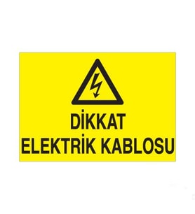 Elektrik Kablosu Uyarı Levhası 30x40cm (Karışık)