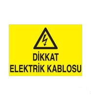 Elektrik Kablosu Uyarı Levhası 30x40cm (Karışık)