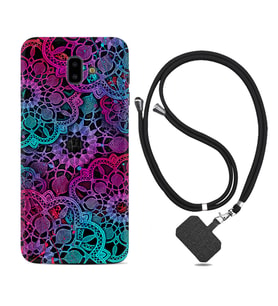 Samsung J6 Plus J7 Prime J7 Pro M20 Kılıf Boyun Askılı Silikon Colurful Mandala 1667