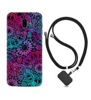 Samsung J6 Plus J7 Prime J7 Pro M20 Kılıf Boyun Askılı Silikon Colurful Mandala 1667