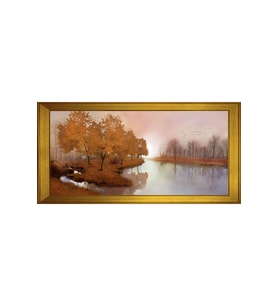Manzara Temalı Kanvas Tablo 50 x 70 cm Gold Çerçeve