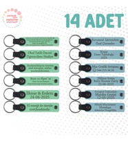 Yeşil & Gök Mavi, Kurumsal Workshop Katılımcılarına Hediye, 14’lü Set, Kişiye Özel Şık Anahtarlık