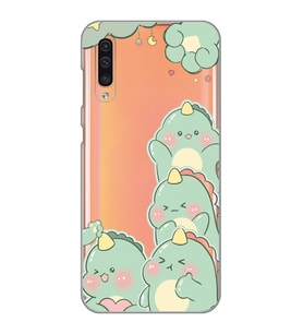 Samsung Galaxy A50 - A30S Uyumlu Sevimli Küçük Dinazor Tasarımlı Şeffaf Telefon Kılıfı