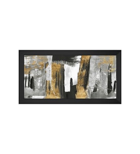Soyut Şekiller Motifli Kanvas Tablo 80 x 110 cm Siyah Çerçeve