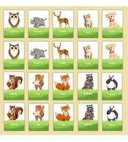 Zeka Kartları Orman Hayvanları Eşleştirme Oyunu Ahşap Eğitici Puzzle Oyuncak 3148