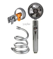 Yayke 360 Derece Dönebilen Turbo Pervaneli Tazyikli Duş Başlığı Pvc Duş Hortumu Vakumlu Mafsal(gri)