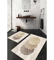 Dijital Baskılı Kaymaz Taban Yıkanabilir 2'li Klozet Takımı Banyo Paspası NDKZ-HT-778 (Kahverengi)