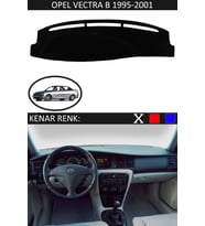 Opel Vectra B 1995-2001 İçin Uygun Torpido Koruma Halısı Siyah Kenar Renk Siyah