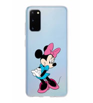 Samsung Galaxy S20 Kapak Minnie Mouse Tasarımlı Şeffaf Silikon Kılıf