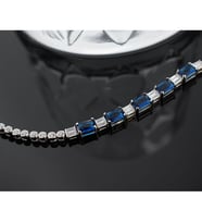 Saklı Takı 925 Ayar Gümüş Mavi Taşlı Suyolu Elegant Bileklik