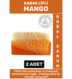 Özel Üretim Masaj Etkili Nemlendirici Kuruluk Giderici Doğal Kabak Lifli Mango Sabunu 2 Adet