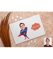 Süper Adam Karikatürlü Kişiye Özel Puzzle
