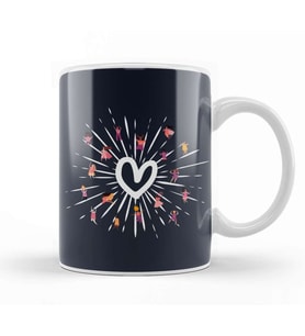 Girl Power Love Heart Kupa Bardak Porselen