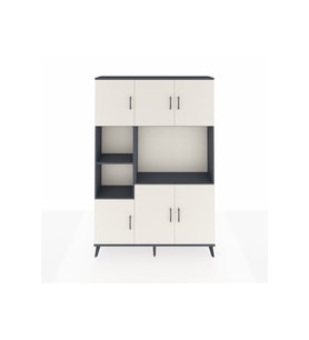 Arges Dolap 9 Raflı 6 Kapaklı 132x30x195 Antrasit-Aytaşı/Antrasit