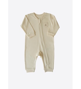 Organik New Basic Fermuarlı Tulum Natural