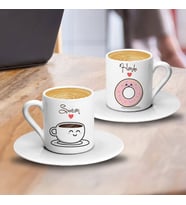 Kahve ve Donut İkili Kahve Fincanı