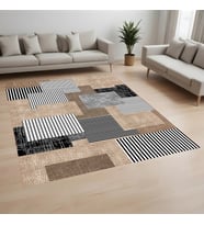 Rovigo Home Dijital Baskı Yıkanabilir Kaymaz Taban Salon Halısı Ve Yolluk RV135-FNL440 (Kahverengi)