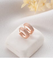 925 Ayar Gümüş Rose Kaplama 12 Mm Halka Model Kadın Küpe