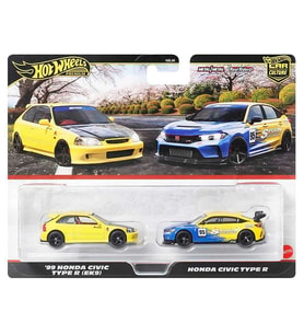 Hot Wheels Premium Car Culture 2'li Set - 99 Honda Civic Type R Ve Honda Civic Type R (1/64)