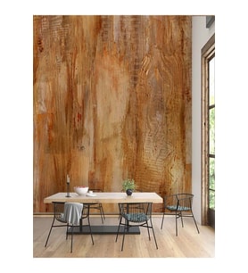Dreamwall Eskitme Ahşap Desenli Isı Ve Ses Yalıtımlı Sağlıklı Tekstil Duvar Kağıdı (Turuncu)