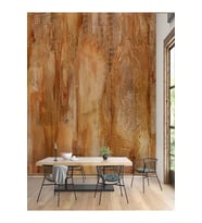 Dreamwall Eskitme Ahşap Desenli Isı Ve Ses Yalıtımlı Sağlıklı Tekstil Duvar Kağıdı (Turuncu)