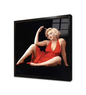 Marilyn Monroe Çerçeveli Cam Tablo