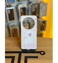 Redmi 14C Uyumlu Özel Tasarım Sevimli Figürlü Deri Dokulu Telefon Kılıfı (Pembe)