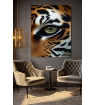LEOPAR GÖZÜ SANATSAL KANVAS TABLO EV DUVAR SALON OFİS DÜKKAN HEDİYELİK DEKARASYON SÜSÜ (Çok Renkli)